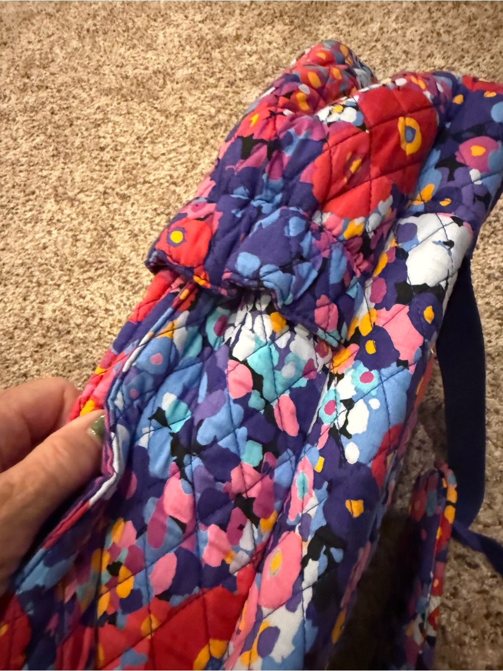 Vera Bradley Quilted Floral Backpack - Purple Multi - Picture 3 of 5